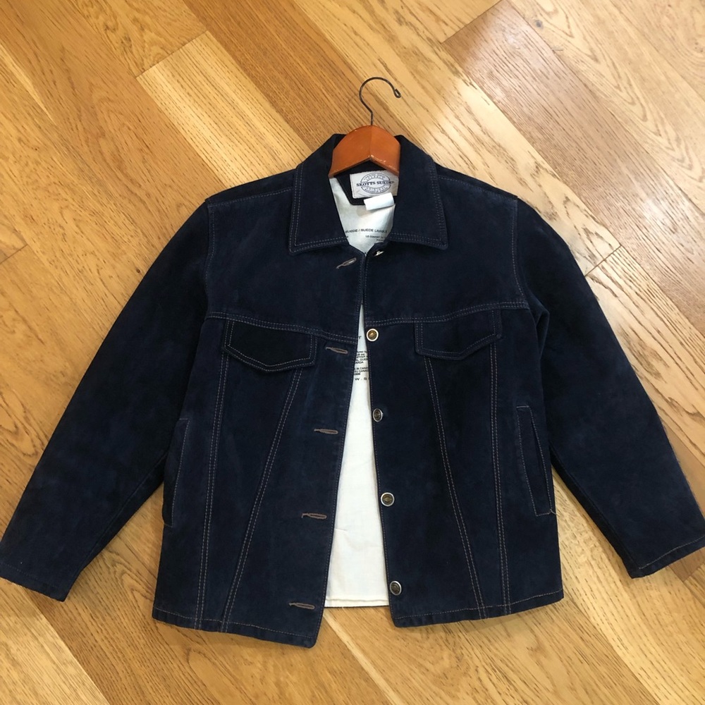 Skotts washable suede navy jacket - Small